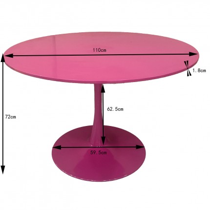 Table Top Schickeria Ø110cm pink Kare Design