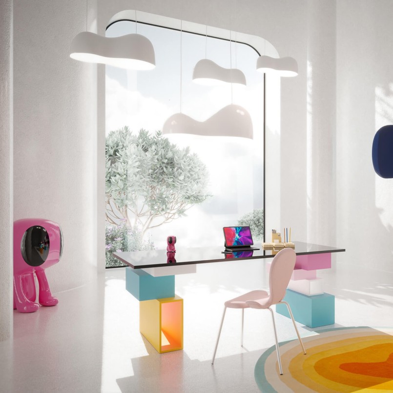 Deco Blobb pink XL 100cm Kare Design
