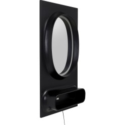 Miroir mural Aero LED noir 80x141cm