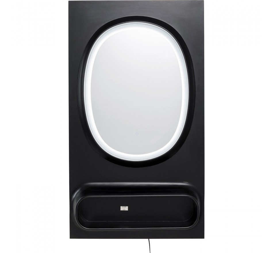 Miroir Aero LED 141x80cm noir Kare Design