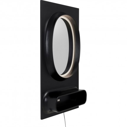 Miroir Aero LED 141x80cm noir Kare Design