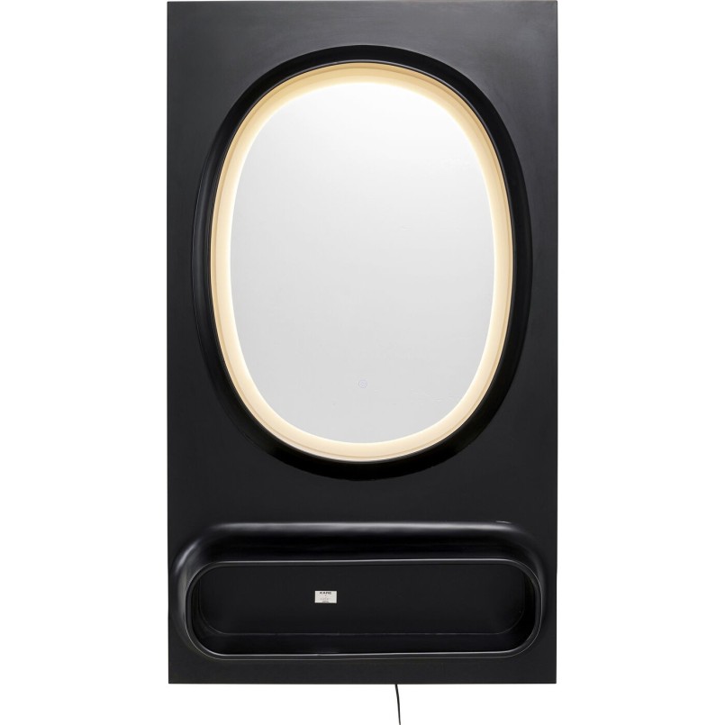Miroir mural Aero LED noir 80x141cm