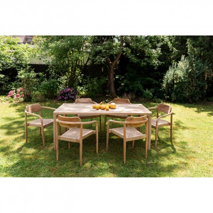 Ensemble de jardin Bella table 200x10cm et 6 chaises Kare Design