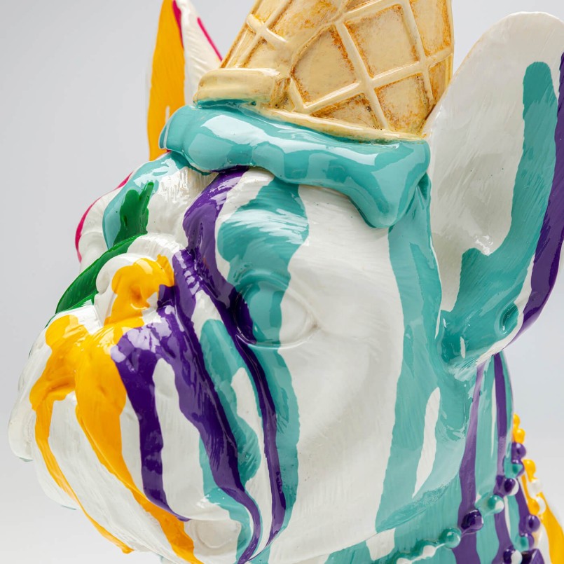 Déco chien multicolore avec une glace sur la tête - Kare Design