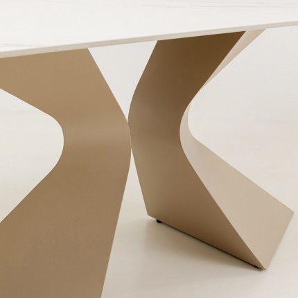 Table Gloria 200x100cm beige grès blanc Kare Design