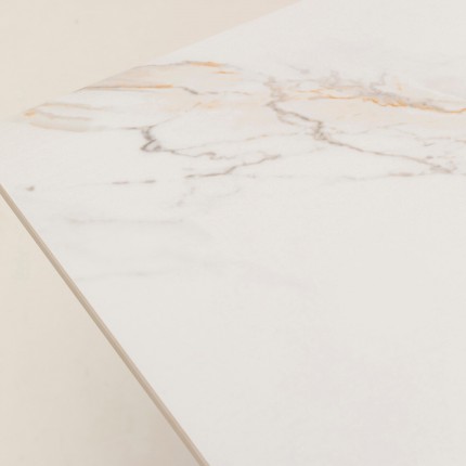 Table Gloria 200x100cm beige ceramic white Kare Design