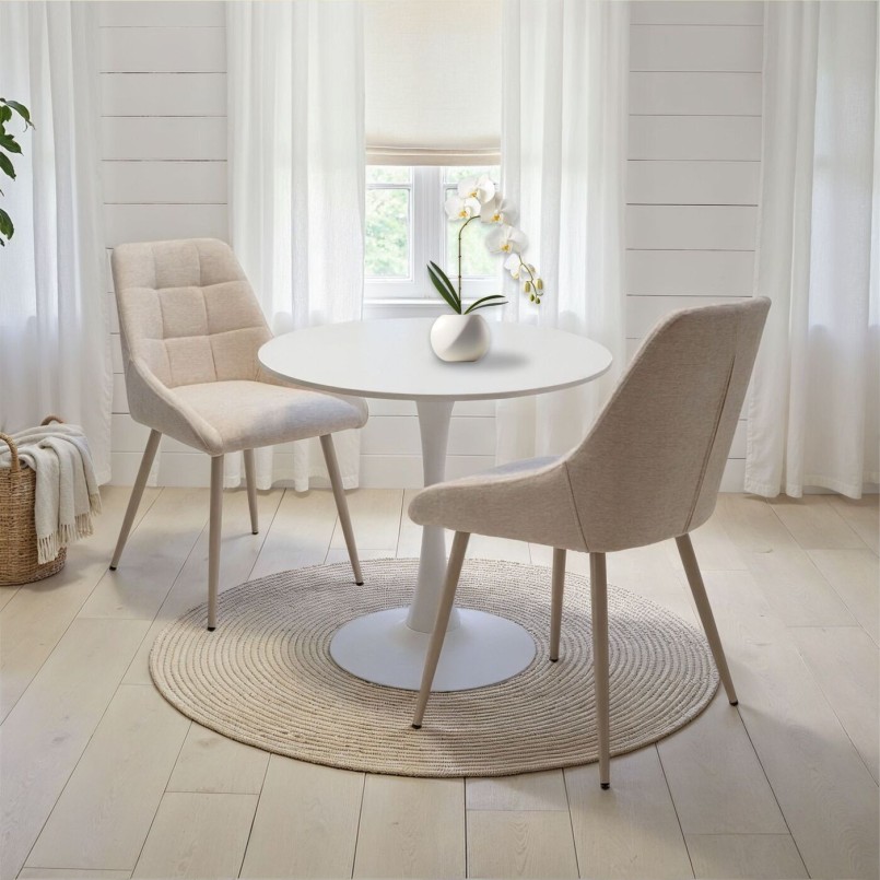 Chaise matelassée beige - Ruby - Kare Design