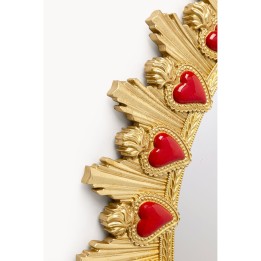 Miroir doré avec des coeurs rouges - Kare Design