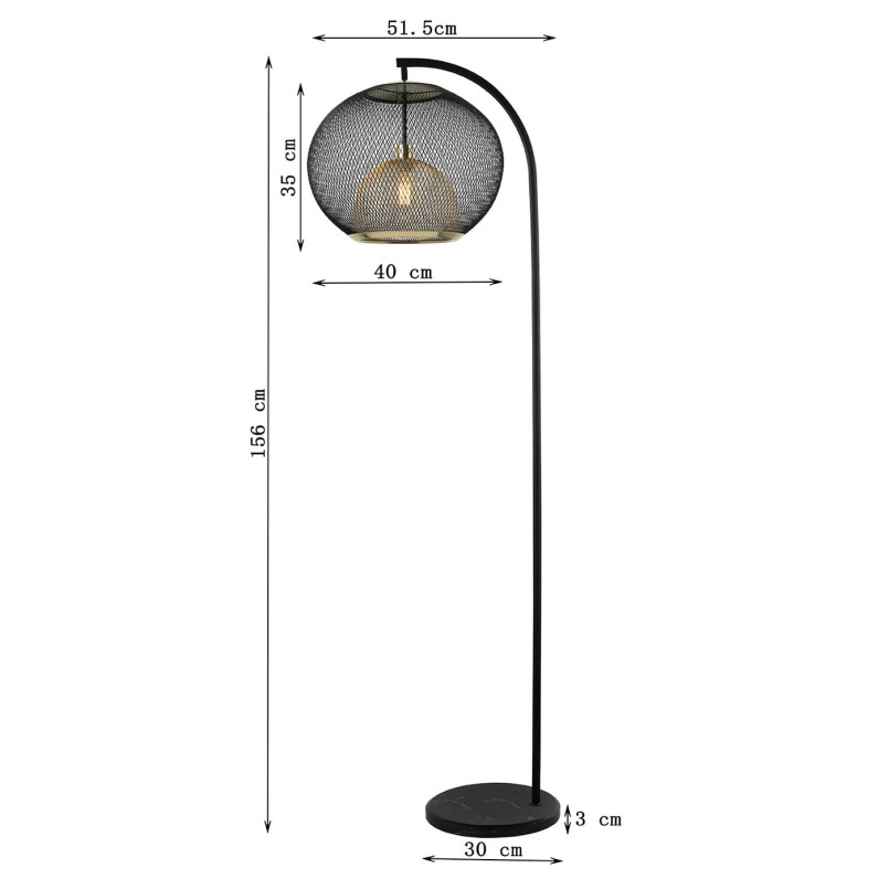 Floor lamp in steel and black marble - Grato - Kare Design
