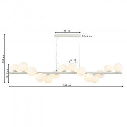Suspension Scala Balls 150cm noire et blanche Kare Design Suspension Scala Balls 150cm noire et blanche Kare Design