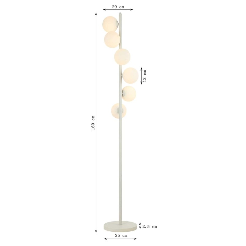 Lampadaire en verre blanc et marbre noir - Scala Balls - Kare Design