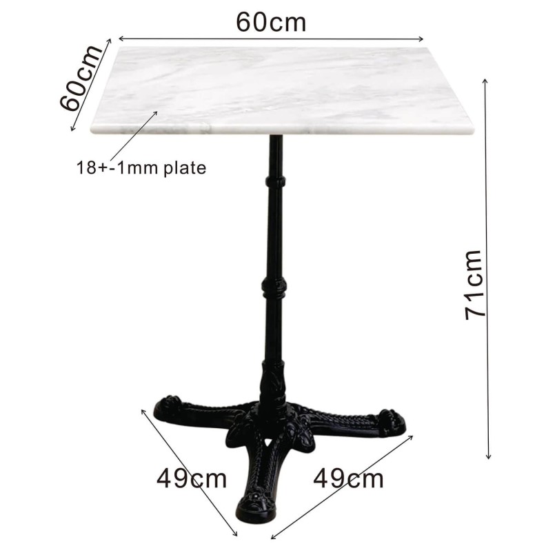White marble and black steel dining table - Bistrot - Kare Design