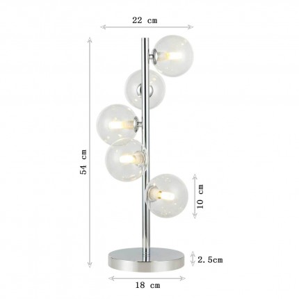 Table Lamp Scala Balls 54cm chrome Kare Design