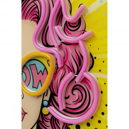 Tableau en verre LED femme BD 39x39cm Kare Design