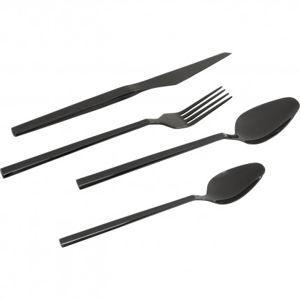 Couverts Adella 16 pièces noirs Kare Design