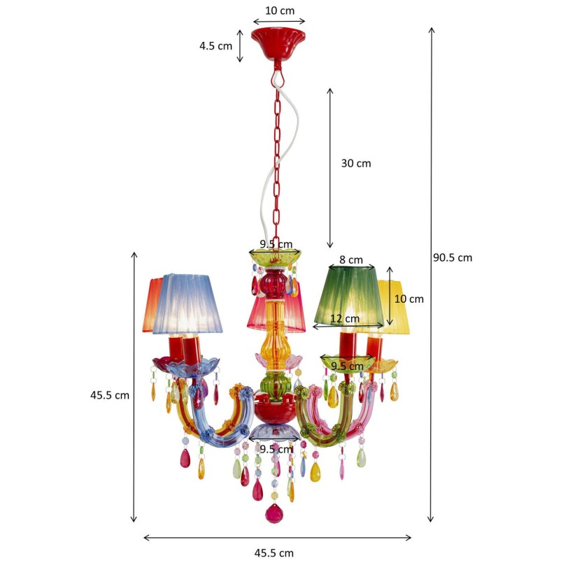 Suspension Starlight 5 branches multicolore