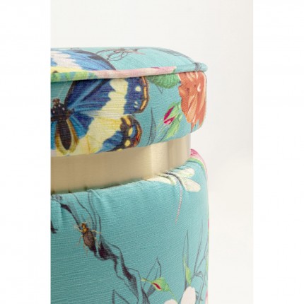Tabouret Flower Fever 39cm bleu Kare Design