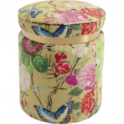 Stool Flower Fever Ø39cm yellow Kare Design