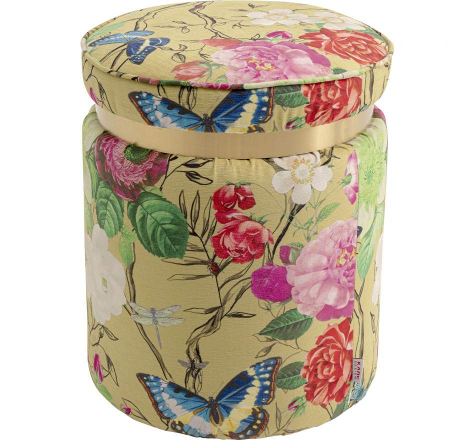 Tabouret Flower Fever 39cm jaune Kare Design