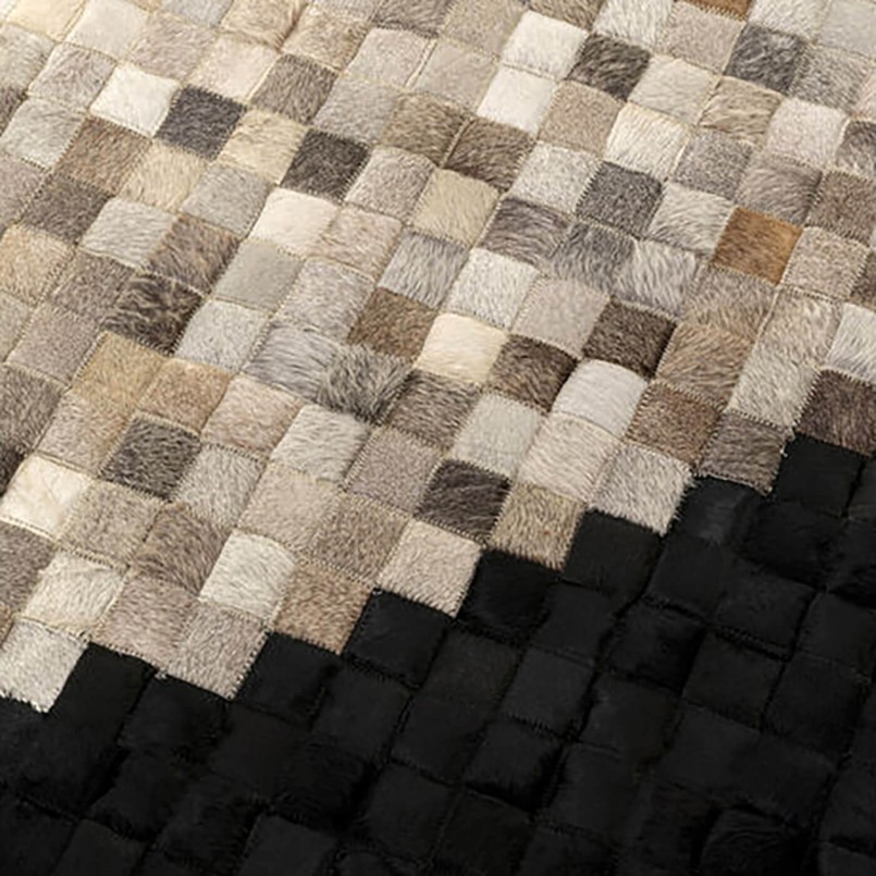 Tapis en cuir motif pixelisé gris - Pixel - Kare Design