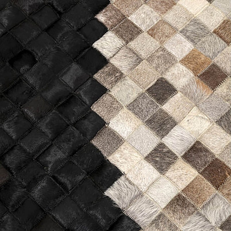 Tapis en cuir motif pixelisé gris - Pixel - Kare Design