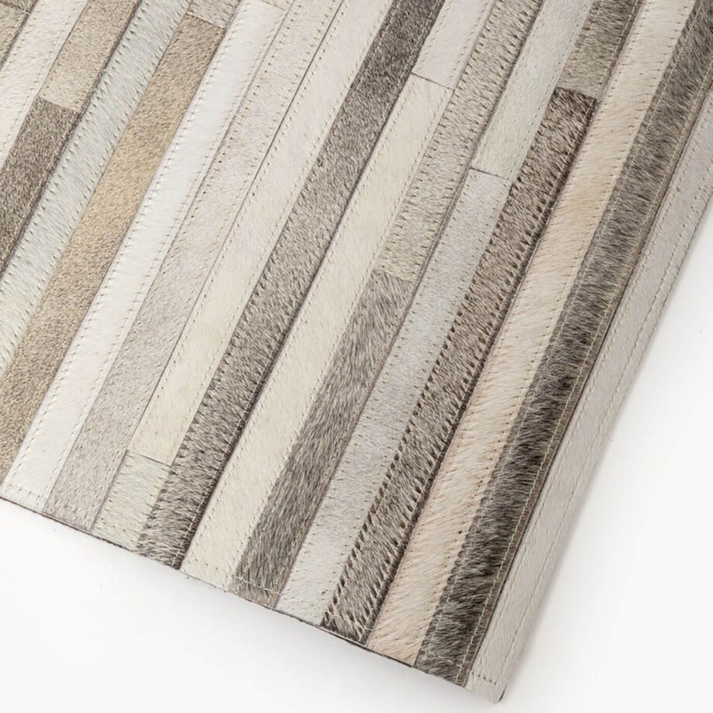 Tapis en cuir beige et gris - Magneto - Kare Design