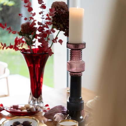 Bougeoir Marvelous Duo rose gris 49cm Kare Design