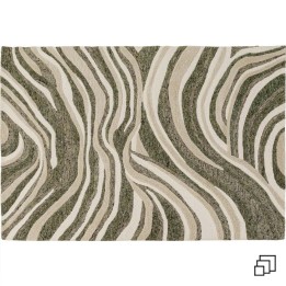 Tapis motif fluide vert et beige - Shape Wave - Kare Design