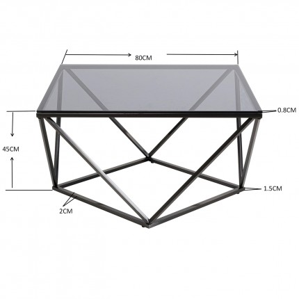 Table basse Cristallo 80x80cm graphite Kare Design