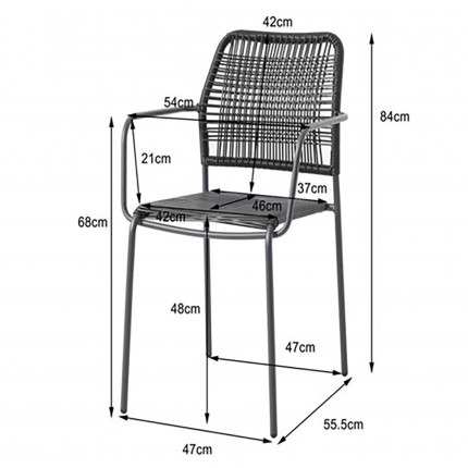 Outdoor chair with armrests Madagascar black Kare Design