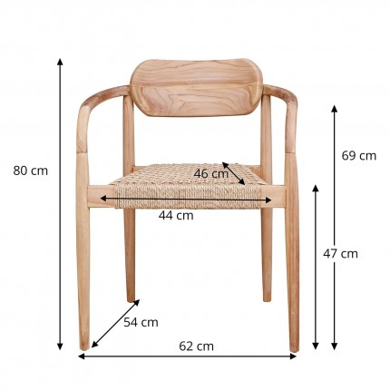 Chaise de jardin avec accoudoirs Sole Mio Kare Design
