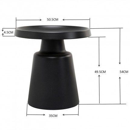 Table d'appoint Lima 50cm noire Kare Design