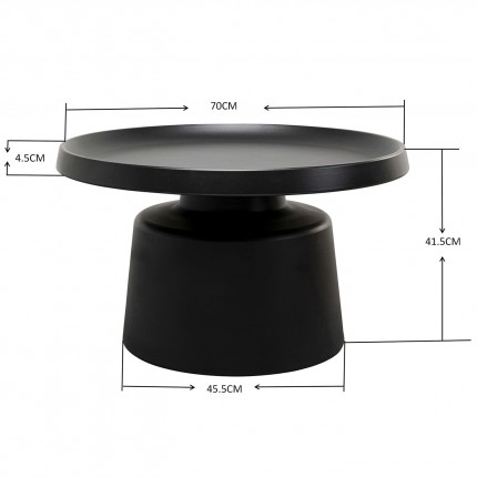Table basse Lima 70cm noire Kare Design