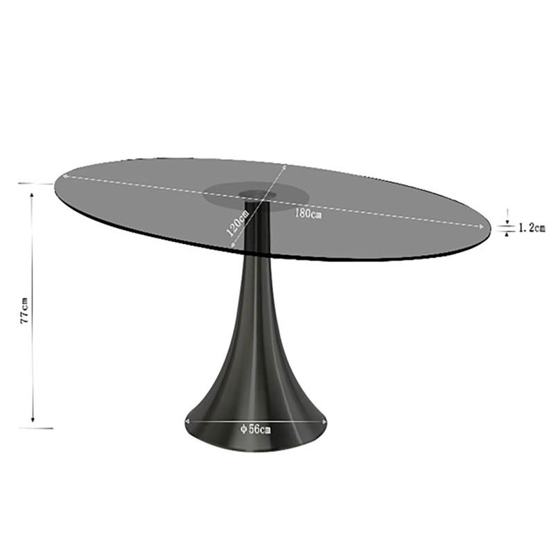 Smoked glass oval dining table - Grande Possibilita - Kare Design