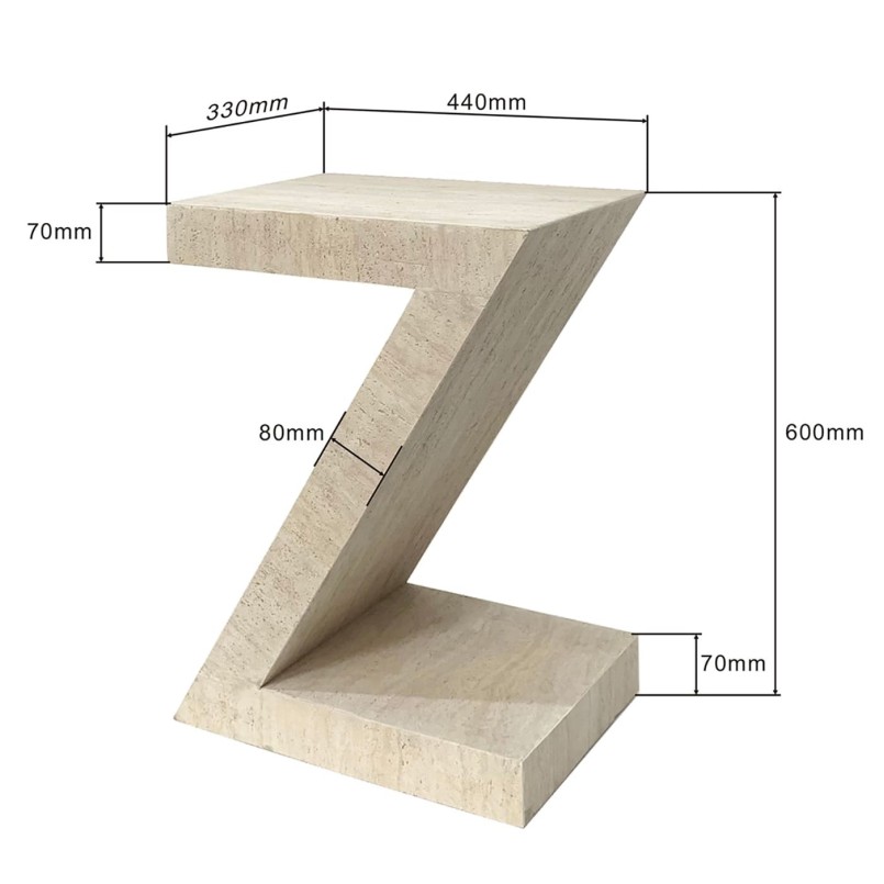 Side Table Travertino Z Kare Design