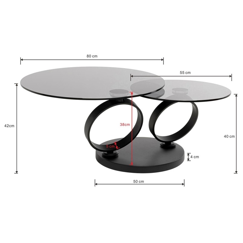 Table basse avec plateaux pivotants - Beverly - Kare Design