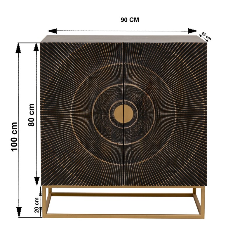 Buffet noir en bois sculpté - Madeira - Kare Design