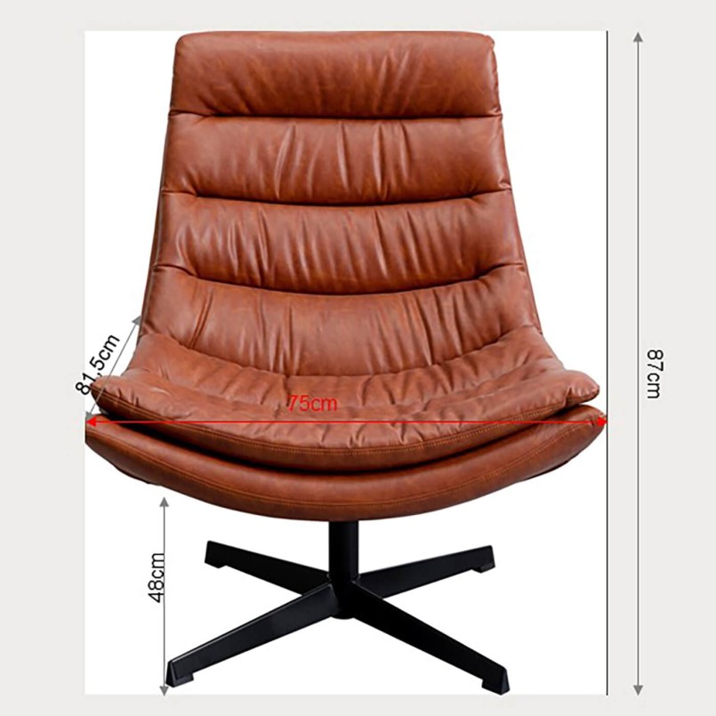Vintage leatherette swivel chair - Lido - Kare Design