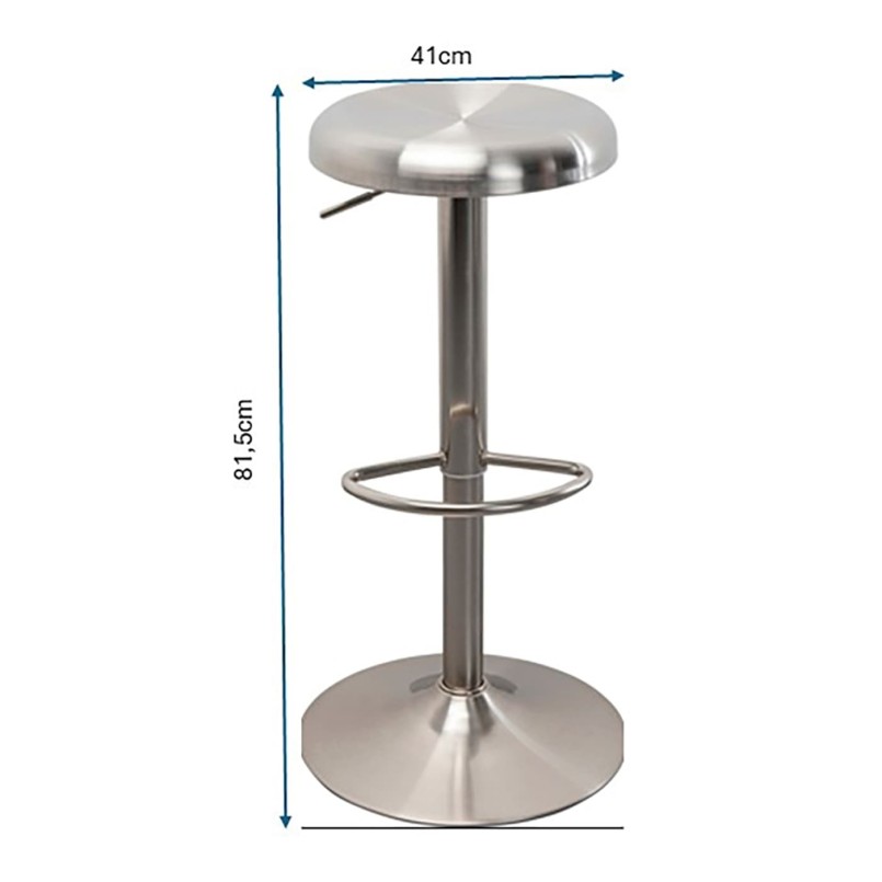 Tabouret de bar réglable en acier argenté - Kalea - Kare Design