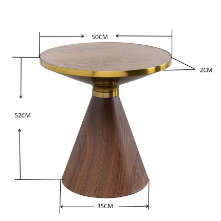 Table d'appoint Cono 50cm noyer Kare Design