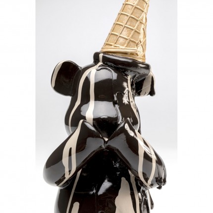 Deco bear sitting ice cream black Kare Design