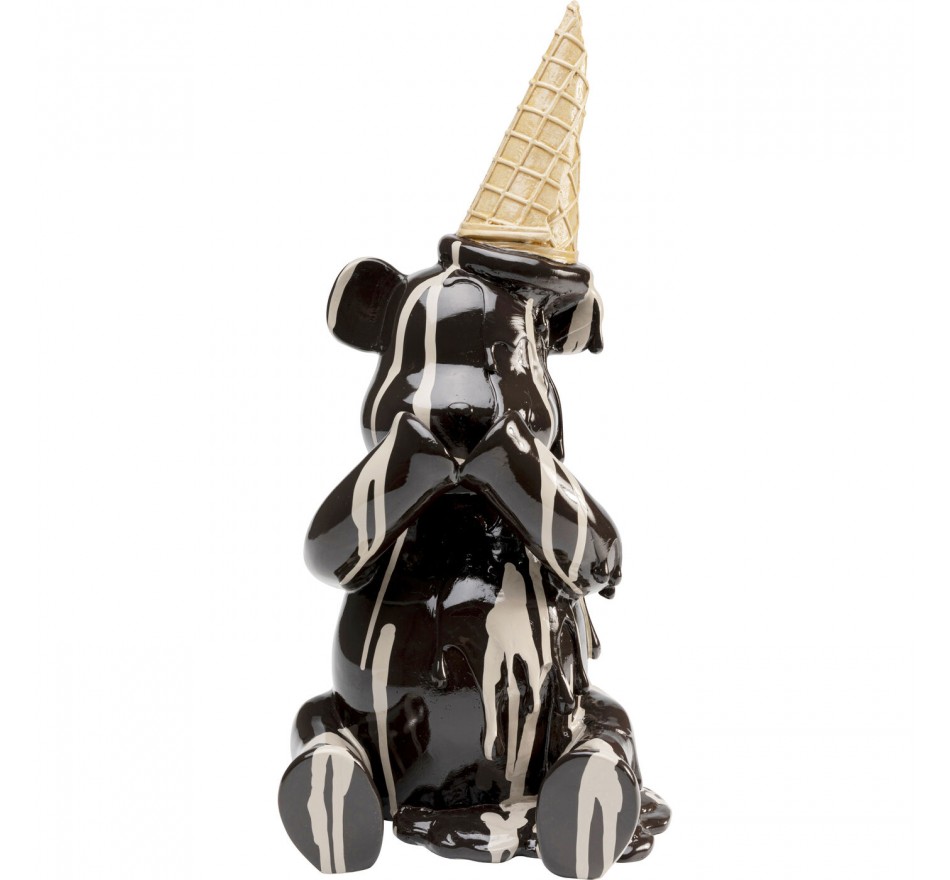 Deco bear sitting ice cream black Kare Design