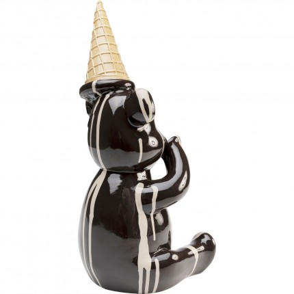 Déco ours assis glace noir Kare Design