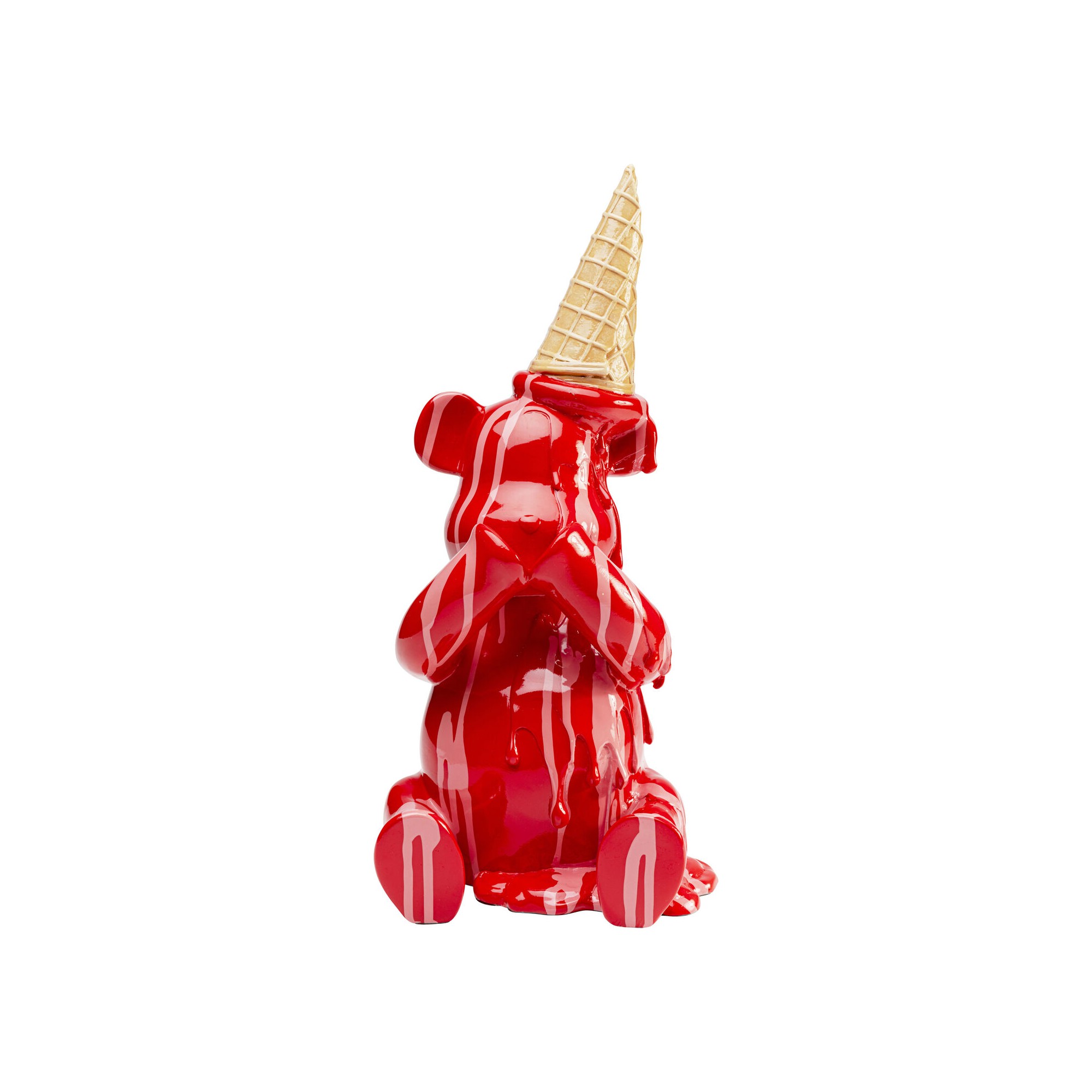 Figurine décorative Sitting Gelato Bear rouge 37cm
