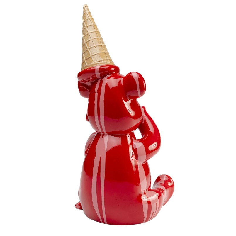 Figurine décorative Sitting Gelato Bear rouge 37cm