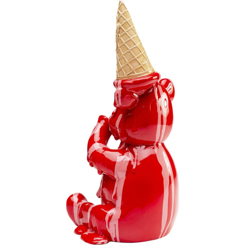 Figurine décorative Sitting Gelato Bear rouge 37cm