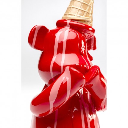Déco ours assis glace rouge Kare Design