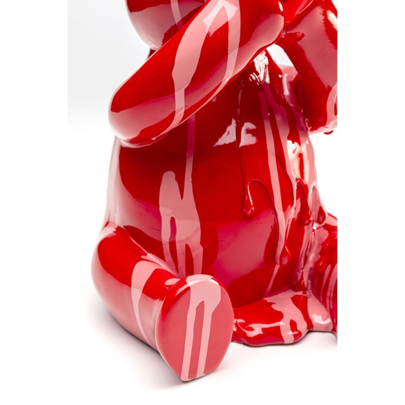 Figurine décorative Sitting Gelato Bear rouge 37cm