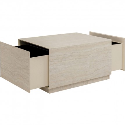 Coffee Table with drawers Travertino 80x60cm Kare Design