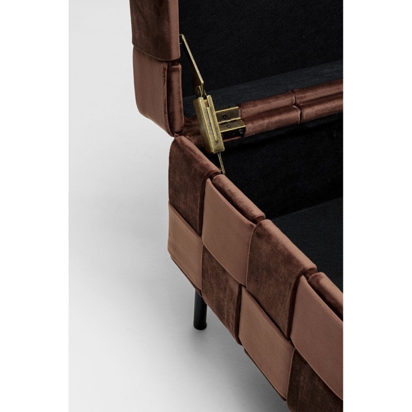 Tabrouret coffre Weave mocca 121cm